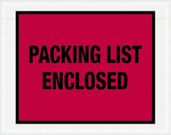 Value Collection - 1,000 Piece, 7" Long x 5-1/2" Wide, Packing List Envelope - Packing List Enclosed, Red - Exact Tooling