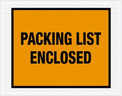 Value Collection - 1,000 Piece, 7" Long x 5-1/2" Wide, Packing List Envelope - Packing List Enclosed, Orange - Exact Tooling