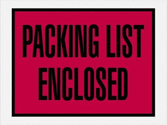 Value Collection - 1,000 Piece, 4-1/2" Long x 6" Wide, Packing List Envelope - Packing List Enclosed, Red - Exact Tooling