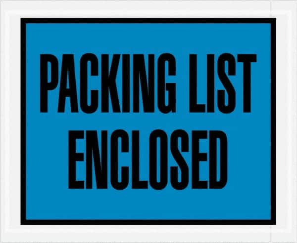 Value Collection - 1,000 Piece, 4-1/2" Long x 5-1/2" Wide, Packing List Envelope - Packing List Enclosed, Blue - Exact Tooling
