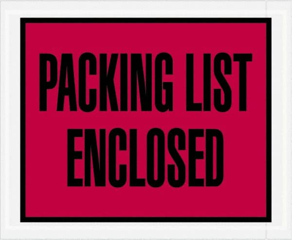 Value Collection - 1,000 Piece, 4-1/2" Long x 5-1/2" Wide, Packing List Envelope - Packing List Enclosed, Red - Exact Tooling