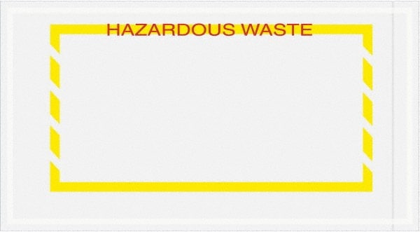 Value Collection - 1,000 Piece, 5-1/2" Long x 10" Wide, Packing List Envelope - Hazardous Waste, Yellow - Exact Tooling