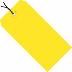 Made in USA - 5-3/4" High x 2-7/8" Long, Safety & Facility Blank Tag - Yellow Cardstock - Exact Tooling