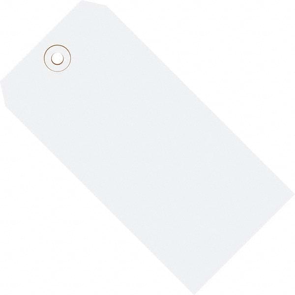 Made in USA - 5-3/4" High x 2-7/8" Long, Safety & Facility Blank Tag - White Cardstock - Exact Tooling