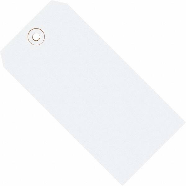 Made in USA - 5-1/4" High x 2-5/8" Long, Safety & Facility Blank Tag - White Cardstock - Exact Tooling