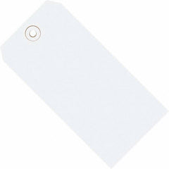 Made in USA - 5-1/4" High x 2-5/8" Long, Safety & Facility Blank Tag - White Cardstock - Exact Tooling