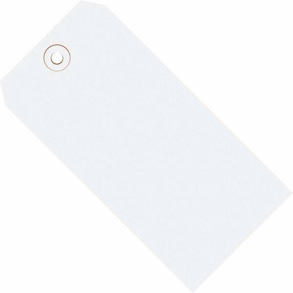Made in USA - 3-1/4" High x 1-5/8" Long, Safety & Facility Blank Tag - White Cardstock - Exact Tooling