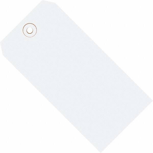 Made in USA - 4-1/4" High x 2-1/8" Long, Safety & Facility Blank Tag - White Cardstock - Exact Tooling