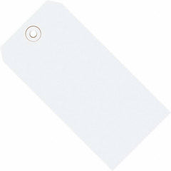 Made in USA - 4-1/4" High x 2-1/8" Long, Safety & Facility Blank Tag - White Cardstock - Exact Tooling