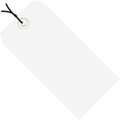 Made in USA - 4-3/4" High x 2-3/8" Long, Safety & Facility Blank Tag - White Cardstock - Exact Tooling