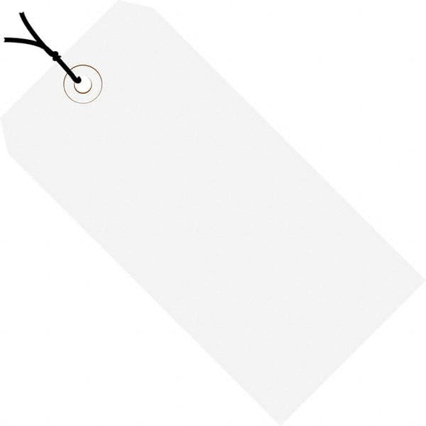 Made in USA - 3-1/4" High x 1-5/8" Long, Safety & Facility Blank Tag - White Cardstock - Exact Tooling