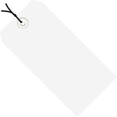 Made in USA - 3-1/4" High x 1-5/8" Long, Safety & Facility Blank Tag - White Cardstock - Exact Tooling