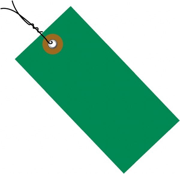Dupont - 4-1/4" High x 2-1/8" Long, Safety & Facility Blank Tag - Green Spunbonded Olefin - Exact Tooling