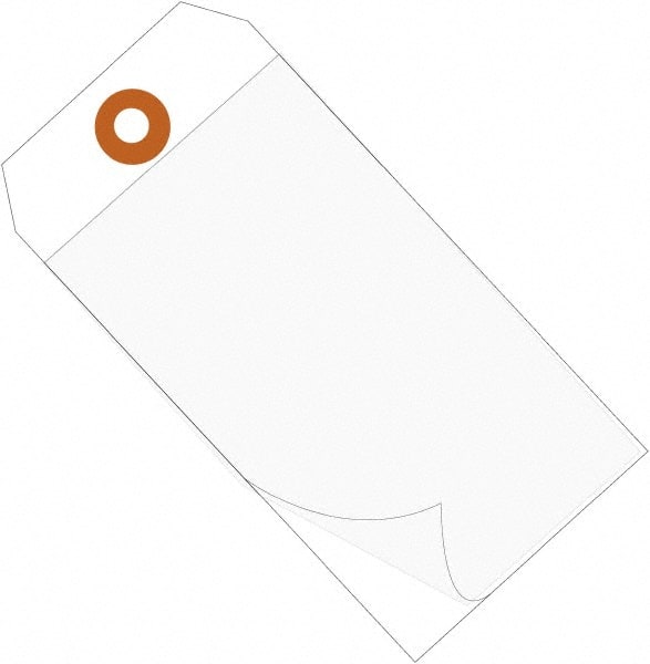 Made in USA - 6-1/4" High x 3-1/8" Long, Safety & Facility Blank Tag - White Vinyl - Exact Tooling