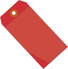 Made in USA - 6-1/4" High x 3-1/8" Long, Safety & Facility Blank Tag - Red Vinyl - Exact Tooling