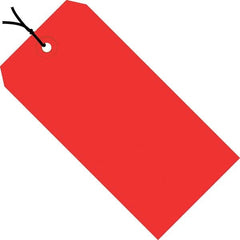 Made in USA - 5-3/4" High x 2-7/8" Long, Safety & Facility Blank Tag - Red Cardstock - Exact Tooling
