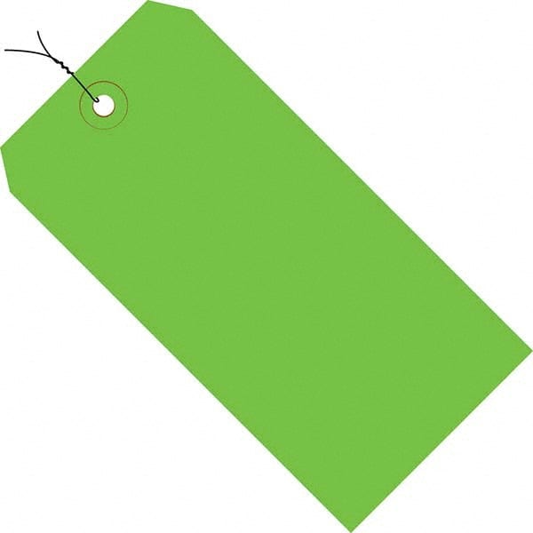 Made in USA - 8" High x 4" Long, Safety & Facility Blank Tag - Green Cardstock - Exact Tooling