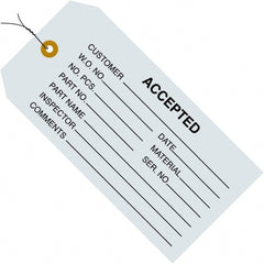 Made in USA - 4-3/4" High x 2-3/8" Long, ACCEPTED, English Safety & Facility Inspection Tag - Blue Cardstock - Exact Tooling