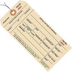 Made in USA - 6-1/4" High x 3-1/8" Long, Inventory, English Safety & Facility Numbered Tag - Manila Cardstock - Exact Tooling