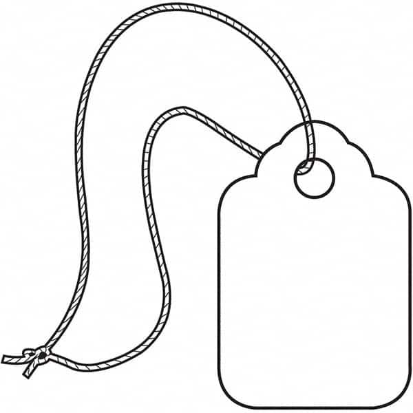 Made in USA - 1-11/16" High x 2-3/4" Long, Safety & Facility Blank Tag - White Cardstock - Exact Tooling