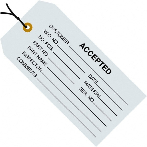 Made in USA - 4-3/4" High x 2-3/8" Long, Safety & Facility Blank Tag - Blue Cardstock - Exact Tooling