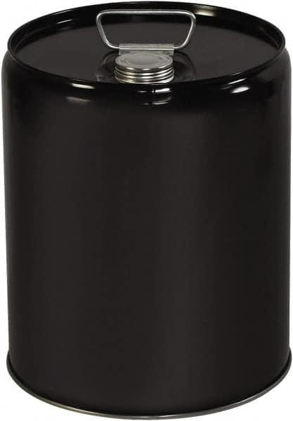 Made in USA - 5 Gal Gray Cylinder Metal Pail - 13-3/8" High - Exact Tooling