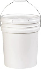 Made in USA - 5 Gal White Cylinder Metal Pail - 13-3/8" High - Exact Tooling