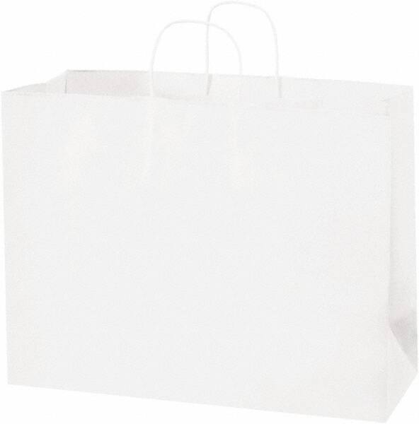Made in USA - Kraft Grocery Bag - 16 x 6 x 12, White - Exact Tooling