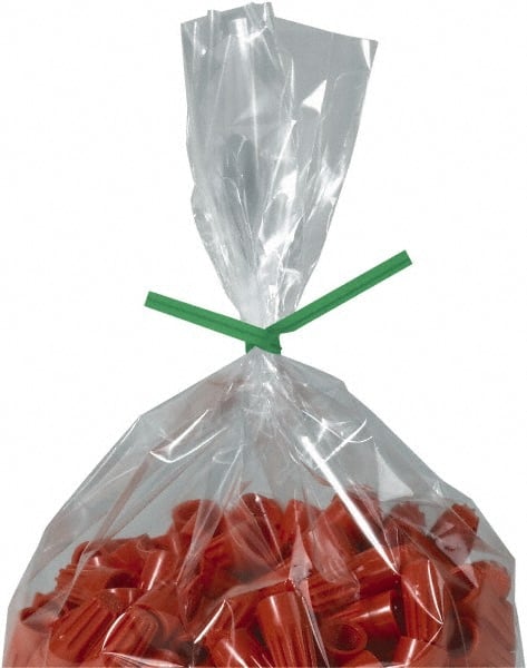 Made in USA - 12" Long, Bag Tie - Green - Exact Tooling