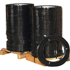 Made in USA - 535' Long x 1-1/4" Wide, Ribbon Wound Coil Steel Strapping - 7,600 Lb Capacity, 0.044" Thick - Exact Tooling