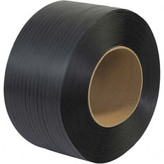 Made in USA - 9,000' Long x 1/2" Wide, Coil Case Polypropylene Strapping - 300 Lb Capacity, 0.015" Thick - Exact Tooling