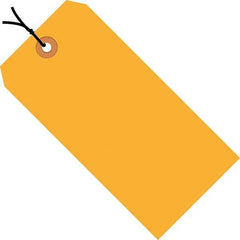 Made in USA - 2-3/4" High x 1-3/8" Long, Safety & Facility Blank Tag - Fluorescent Orange Cardstock - Exact Tooling