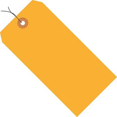 Made in USA - 3-1/4" High x 1-5/8" Long, Safety & Facility Blank Tag - Fluorescent Orange Cardstock - Exact Tooling