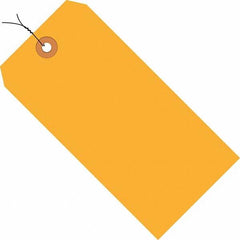 Made in USA - 5-3/4" High x 2-7/8" Long, Safety & Facility Blank Tag - Fluorescent Orange Cardstock - Exact Tooling