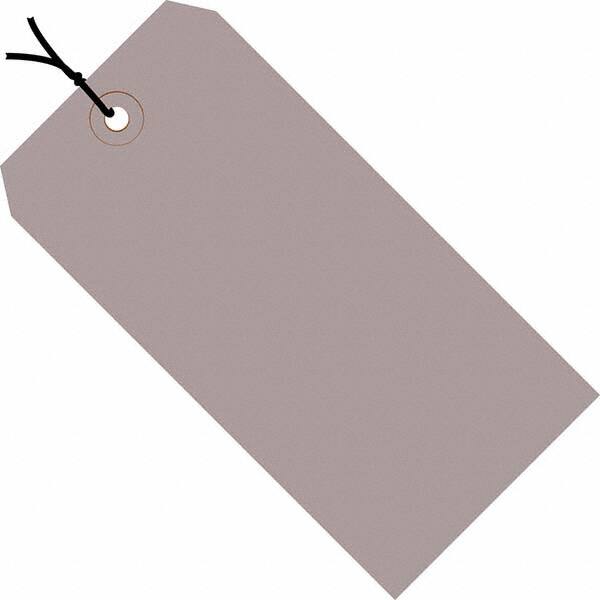 Made in USA - 4-3/4" High x 2-3/8" Long, Safety & Facility Blank Tag - Gray Cardstock - Exact Tooling
