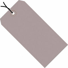 Made in USA - 6-1/4" High x 3-1/8" Long, Safety & Facility Blank Tag - Gray Cardstock - Exact Tooling