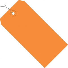 Made in USA - 3-3/4" High x 1-7/8" Long, Safety & Facility Blank Tag - Orange Cardstock - Exact Tooling