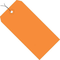 Made in USA - 4-3/4" High x 2-3/8" Long, Safety & Facility Blank Tag - Orange Cardstock - Exact Tooling