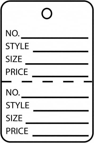 Made in USA - 1-3/4" High x 2-7/8" Long, General Information, English Safety & Facility Retail Tag - White Cardstock - Exact Tooling