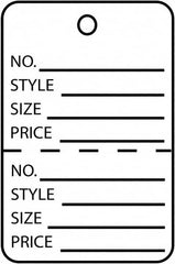 Made in USA - 1-1/4" High x 1-7/8" Long, General Information, English Safety & Facility Retail Tag - White Cardstock - Exact Tooling
