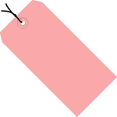 Made in USA - 5-3/4" High x 2-7/8" Long, Safety & Facility Blank Tag - Pink Cardstock - Exact Tooling