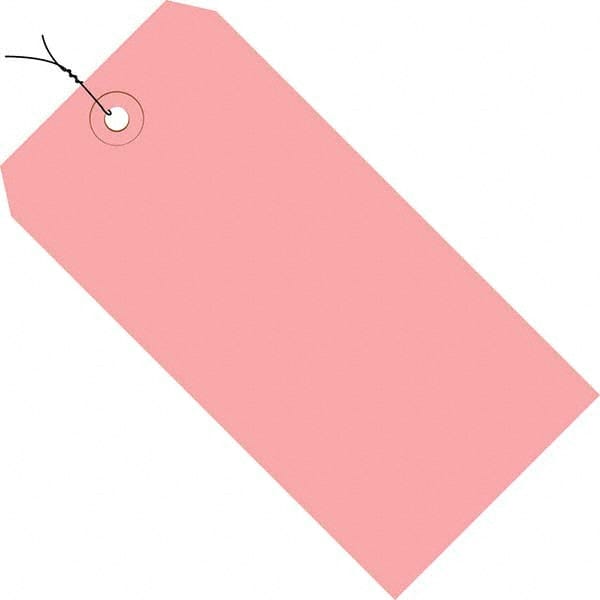 Made in USA - 2-3/4" High x 1-3/8" Long, Safety & Facility Blank Tag - Pink Cardstock - Exact Tooling