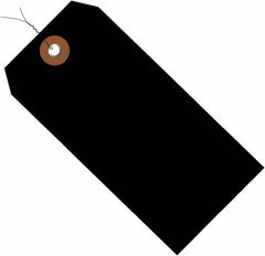 Made in USA - 6-1/4" High x 3-1/8" Long, Safety & Facility Blank Tag - Black Vinyl - Exact Tooling