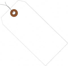 Made in USA - 4-3/4" High x 2-3/8" Long, Safety & Facility Blank Tag - White Vinyl - Exact Tooling