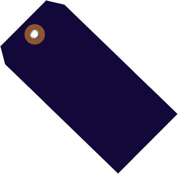 Made in USA - 4-3/4" High x 2-3/8" Long, Safety & Facility Blank Tag - Blue Vinyl - Exact Tooling