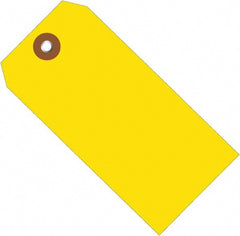 Made in USA - 6-1/4" High x 3-1/8" Long, Safety & Facility Blank Tag - Yellow Vinyl - Exact Tooling