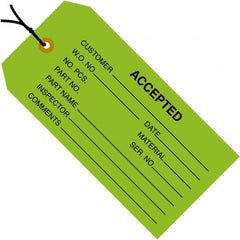 Made in USA - 4-3/4" High x 2-3/8" Long, Safety & Facility Blank Tag - Green Cardstock - Exact Tooling