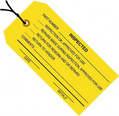 Made in USA - 4-3/4" High x 2-3/8" Long, Safety & Facility Blank Tag - Yellow Cardstock - Exact Tooling