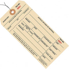 Made in USA - 6-1/4" High x 3-1/8" Long, Inventory, English Safety & Facility Numbered Tag - Manila Cardstock - Exact Tooling