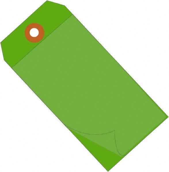 Made in USA - 4-3/4" High x 2-3/8" Long, Safety & Facility Blank Tag - Green Vinyl - Exact Tooling